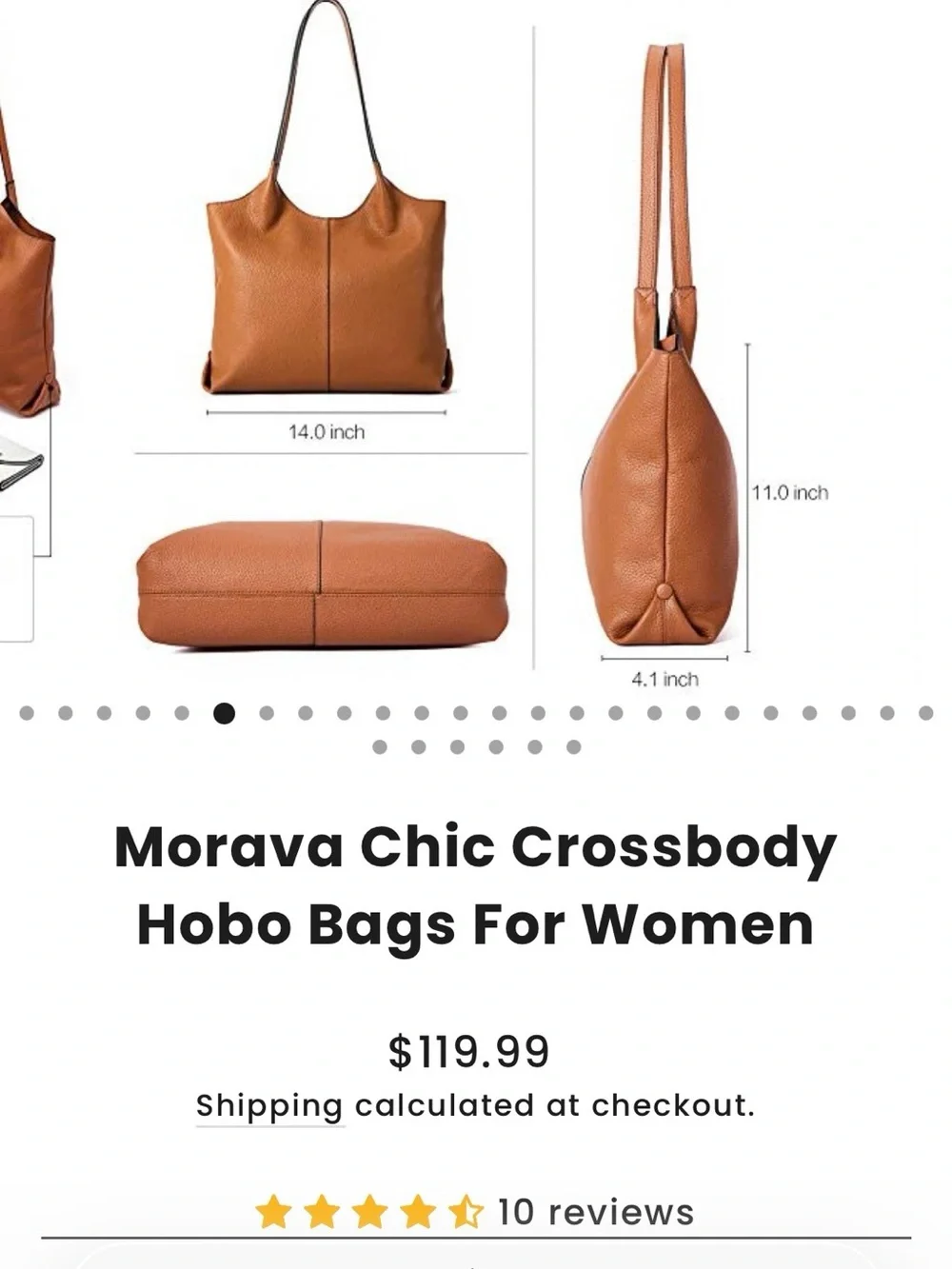 Bostanten Chic Hobo Tote Bag - Tan